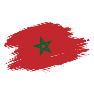 Patriotic Morocco Flag In Brush Stroke Sticker
