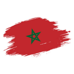 Patriotic Morocco Flag In Brush Stroke Sticker