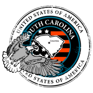 Patriotic Stamp With Name Of South Carolina Sticker
