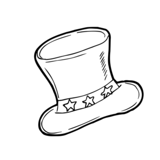 Patriotic Top Hat Fourth Of July Sticker