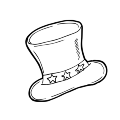 Patriotic Top Hat Fourth Of July Sticker