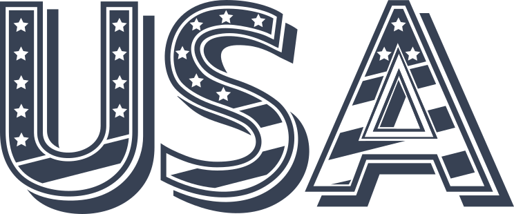 Patriotic USA Lettering Sticker