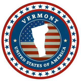 Patriotic Vermont State Sticker