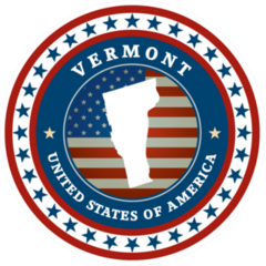 Patriotic Vermont State Sticker