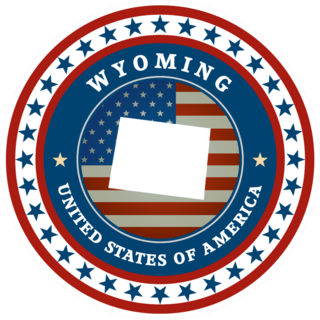 Patriotic Wyoming State Sticker