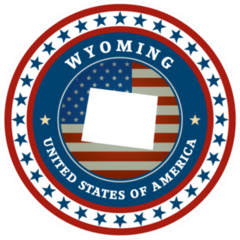 Patriotic Wyoming State Sticker