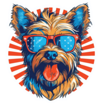 Patriotic Yorkie Sticker
