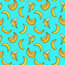 Pattern Bananas On Blue Sticker