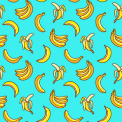 Pattern Bananas On Blue Sticker