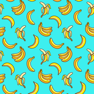 Pattern Bananas On Blue Sticker