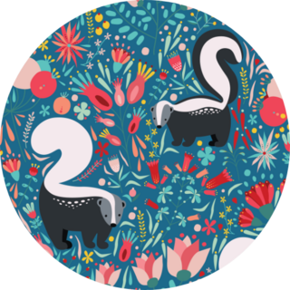 Pattern In Flat Style With Cartoon Floral Elements Sticker