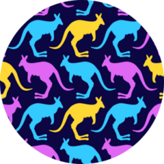 Pattern Multi-colored Kangaroos Sticker
