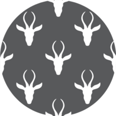 Pattern Of African Safari Antelope On Grey Sticker