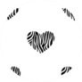 Pattern Of Heart Shape Zebra Skin Sticker