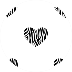 Pattern Of Heart Shape Zebra Skin Sticker