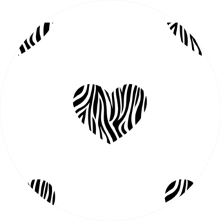 Pattern Of Heart Shape Zebra Skin Sticker