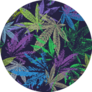 Pattern Of Leaves With Cannabis Leaves On Black Sticker