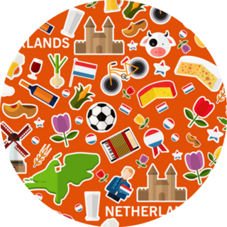 Pattern Of Netherlands Symbols On Bright Background Sticker
