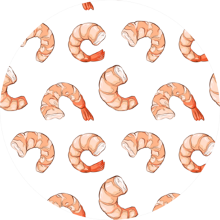 Pattern Of Shrimp Without Shell Sticker