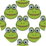 Pattern Of Smiling Frog On White Background Sticker