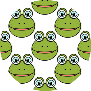 Pattern Of Smiling Frog On White Background Sticker