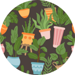 Pattern of Various Green House Plants Sticker