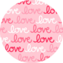 Pattern Of Word “love” With Pink Background Sticker