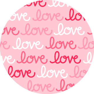 Pattern Of Word “love” With Pink Background Sticker