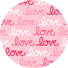 Pattern Of Word “love” With Pink Background Sticker