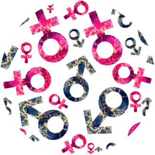 Pattern With A Sign Of A Man And A Woman Gender Equality Sticker