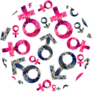 Pattern With A Sign Of A Man And A Woman Gender Equality Sticker