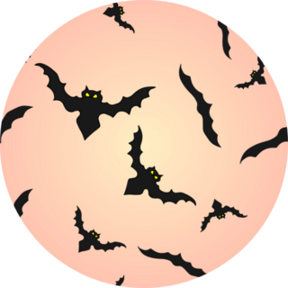 Pattern With Bats Silhouette On Pink Sticker