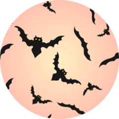 Pattern With Bats Silhouette On Pink Sticker