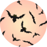 Pattern With Bats Silhouette On Pink Sticker