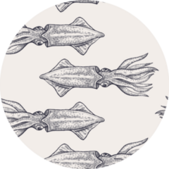 Pattern With Black Squid On Pastel Background Sticker