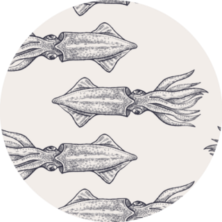 Pattern With Black Squid On Pastel Background Sticker