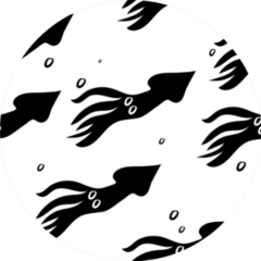 Pattern With Black Squid Sticker