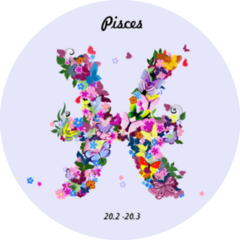 Pattern With Butterflies Cute Zodiac Pisces Sticker