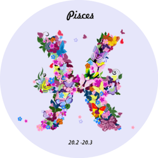 Pattern With Butterflies Cute Zodiac Pisces Sticker