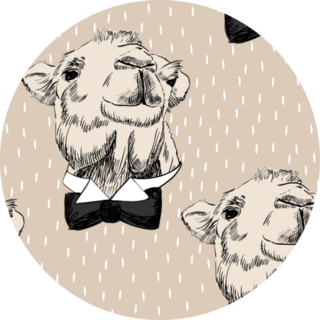 Pattern With Camel On A Beige Background Sticker