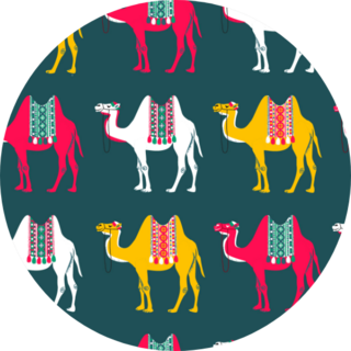 Pattern With Camels - Illustration Sticker