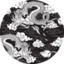 Pattern With Chinese Dragon And Clouds Sticker