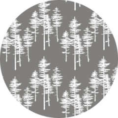 Pattern With Christmas Trees And Pine Trees On Grey Sticker