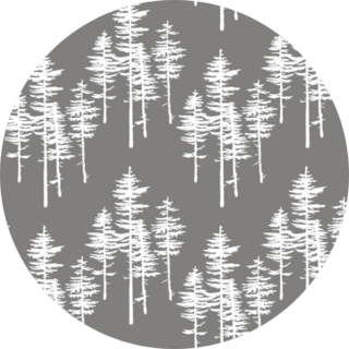 Pattern With Christmas Trees And Pine Trees On Grey Sticker