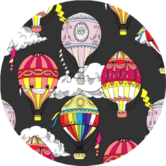 Pattern With Clouds And Hot Air Balloons Sticker