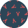 Pattern With Crayfish Lobster Sticker