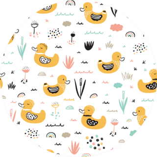 Pattern With Cute Baby Ducks Baby Background Sticker