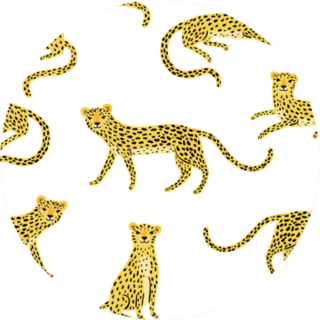 Pattern With Cute Cartoon Cheetahs Sticker