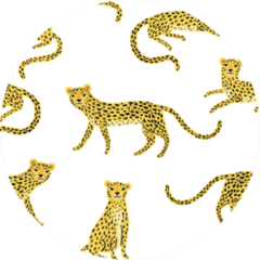 Pattern With Cute Cartoon Cheetahs Sticker