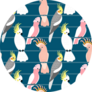 Pattern With Cute Cartoon Cockatoos Sticker